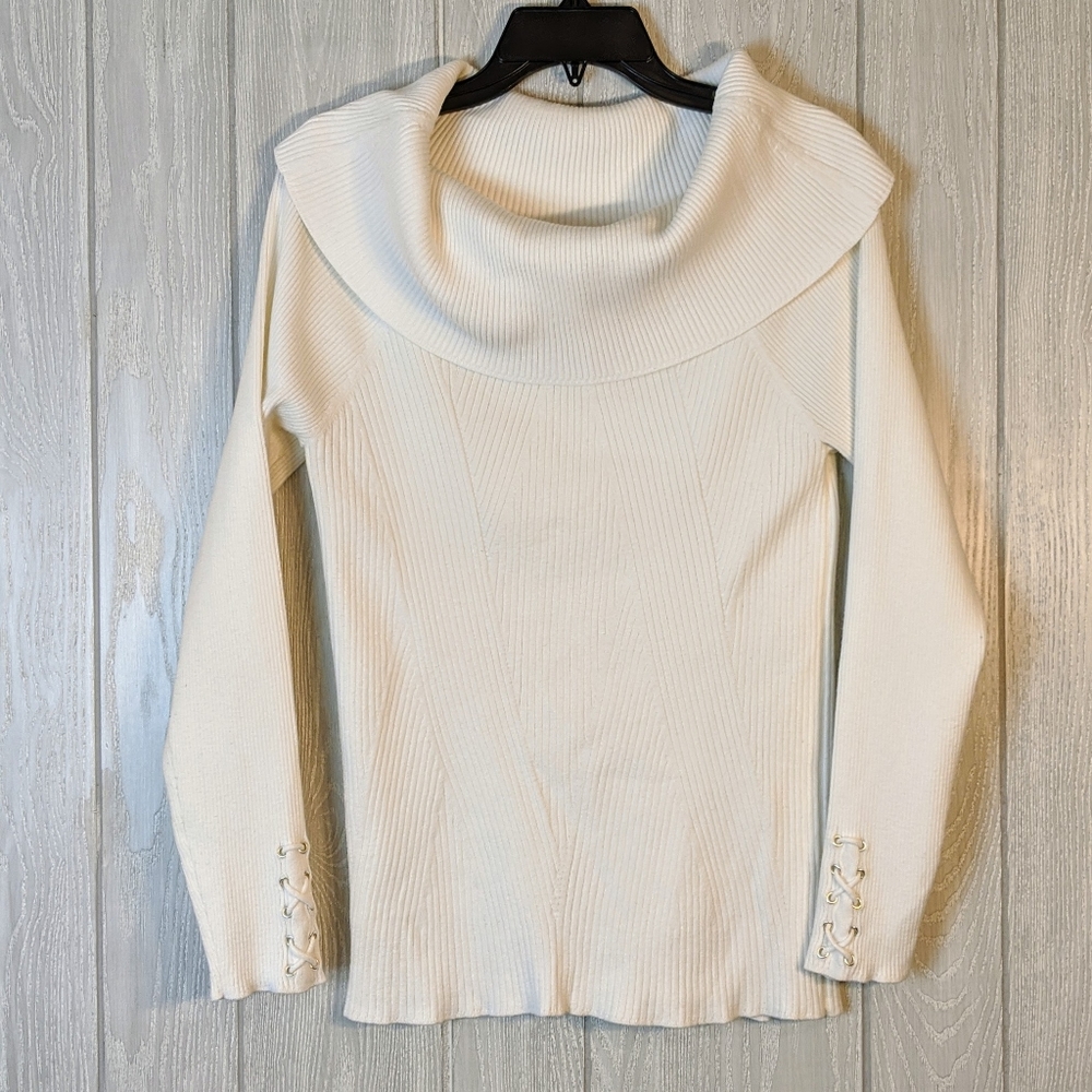 White House Black Market cowl neck sweater L - Picture 6 of 8